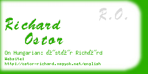 richard ostor business card